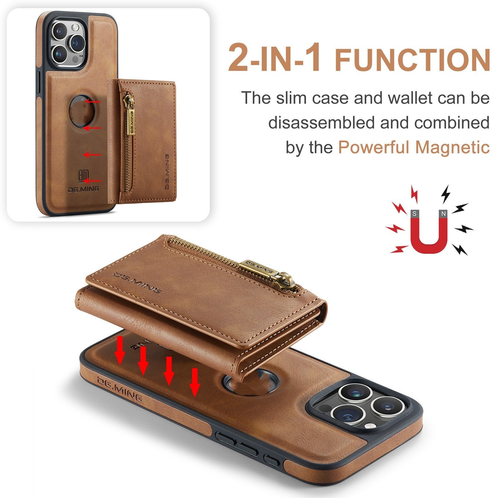 Wireless Charger Phone Case Magnetic Card Holder Protective Sleeve Wireless Charger Phone Case Magnetic Card Holder Protective Sleeve